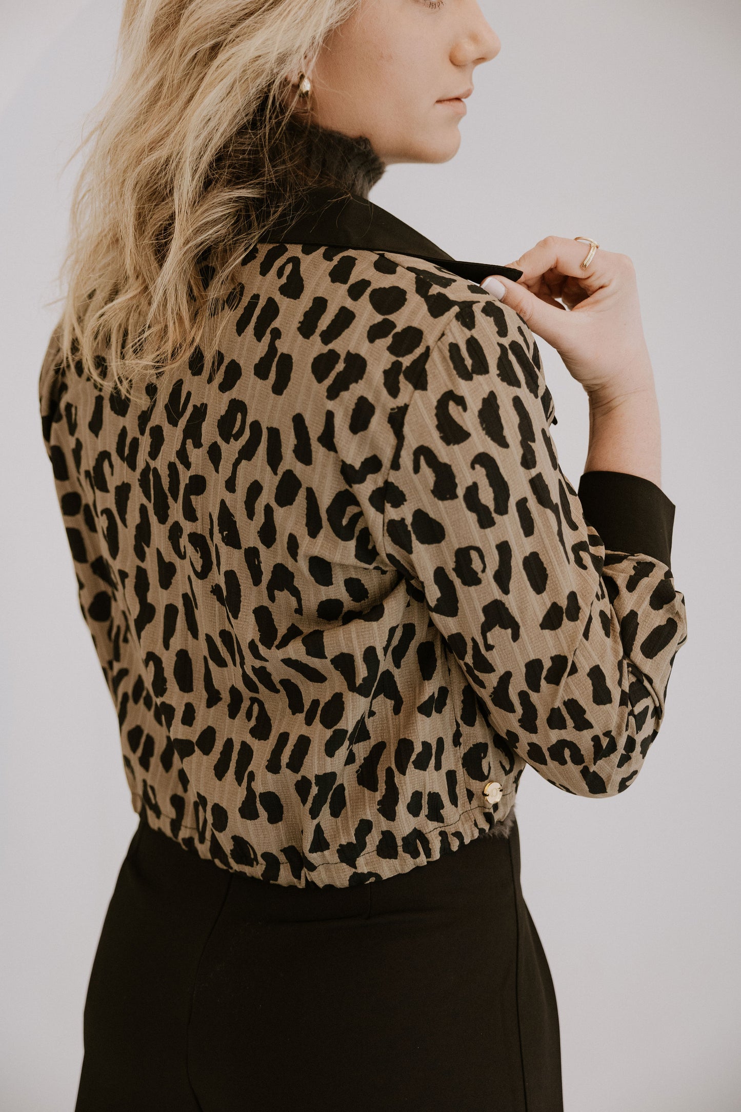 Crop Tie Belted Leopard print shirt