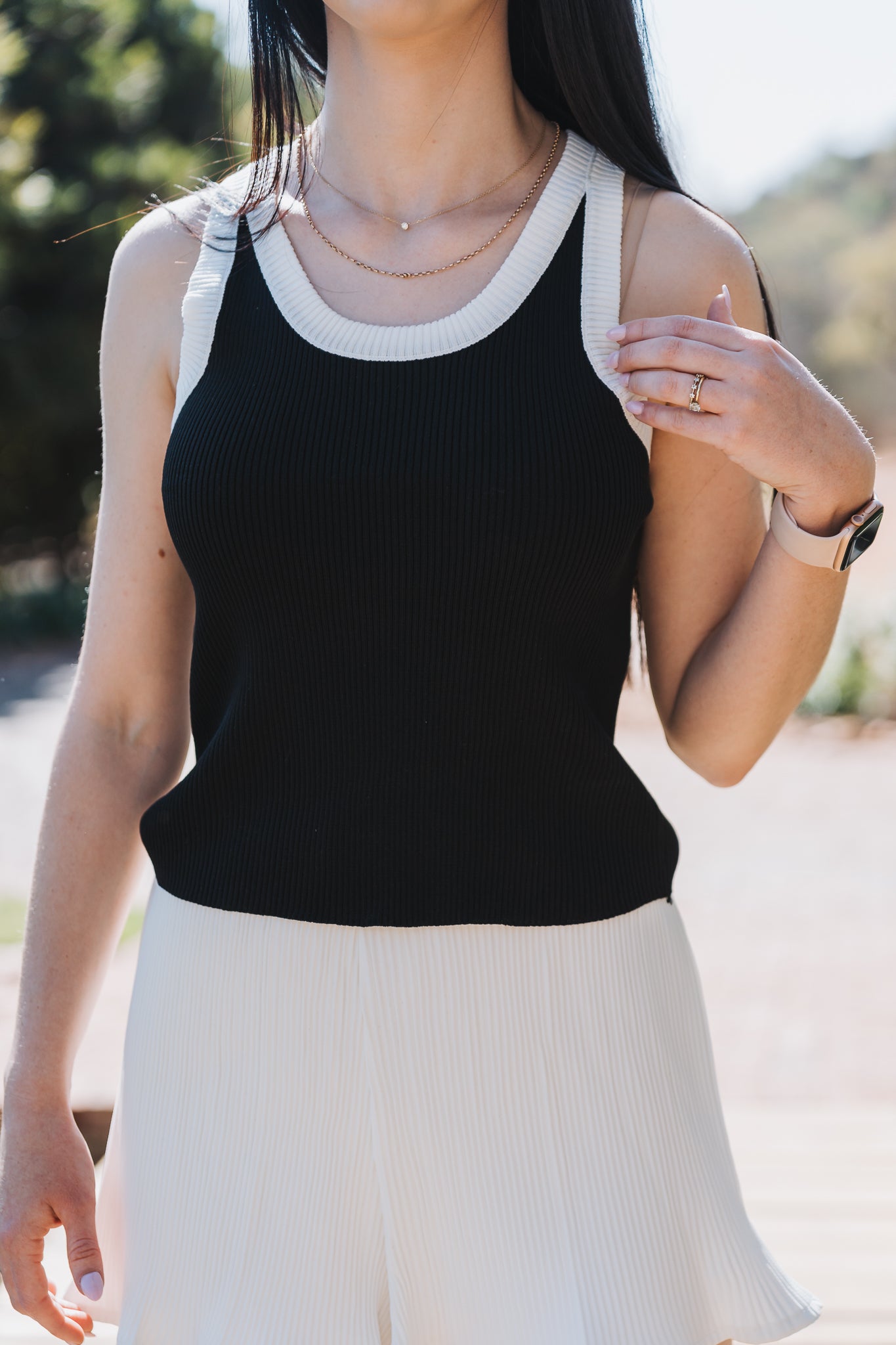 Black & White Knit Vest