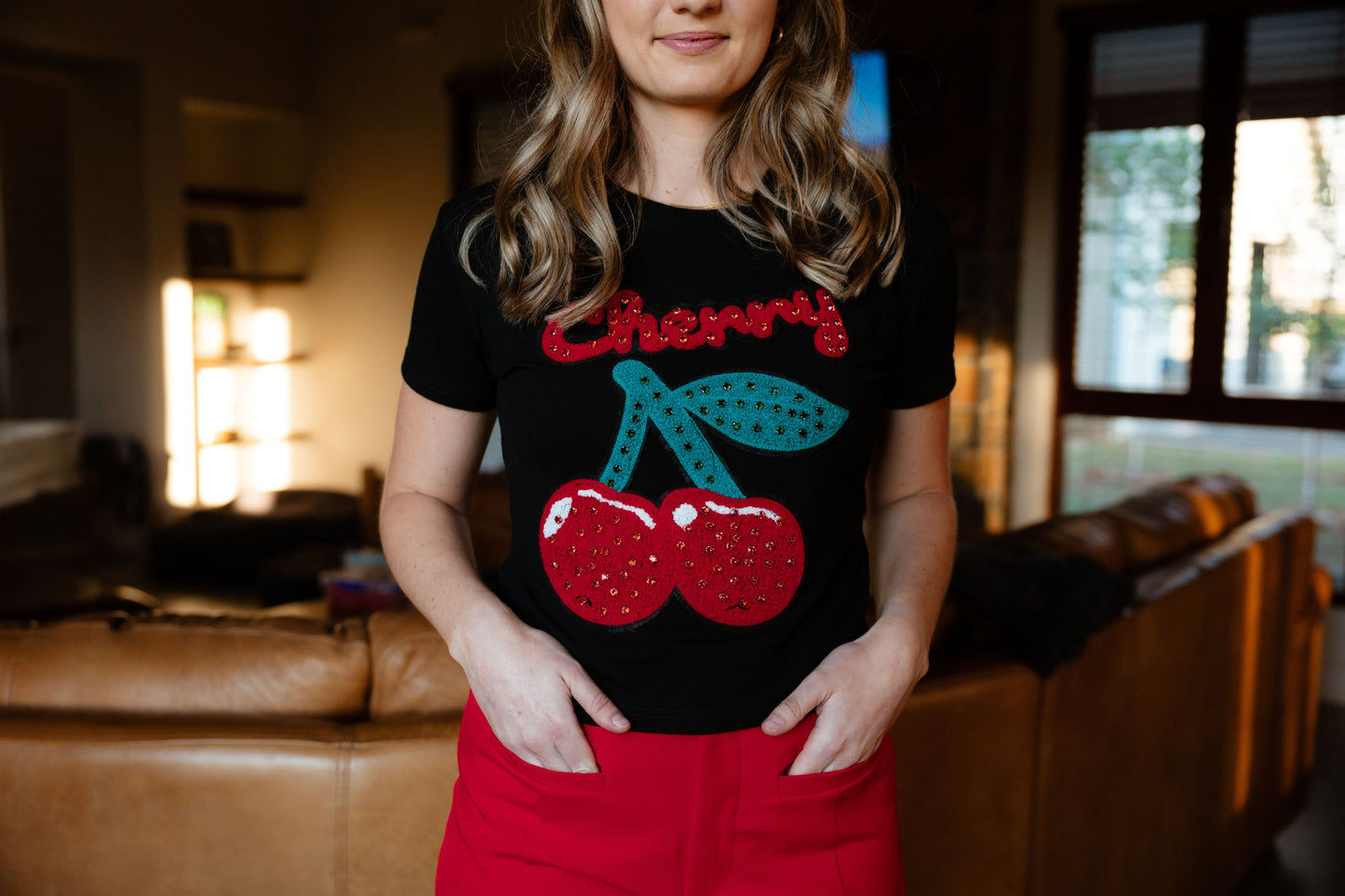 Cherry Tee Black