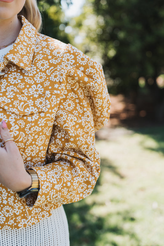 Floral Denim Top