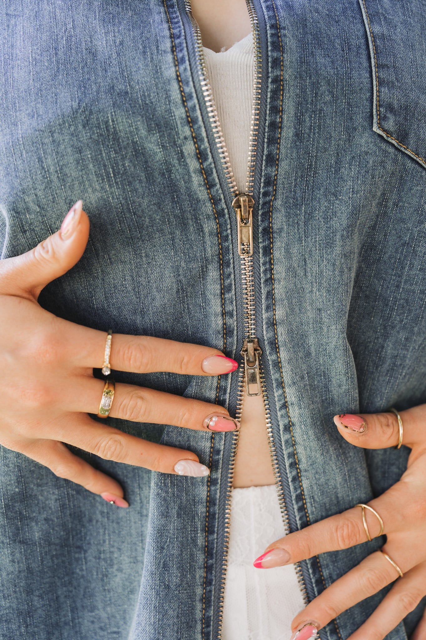 Zipper Denim Jacket