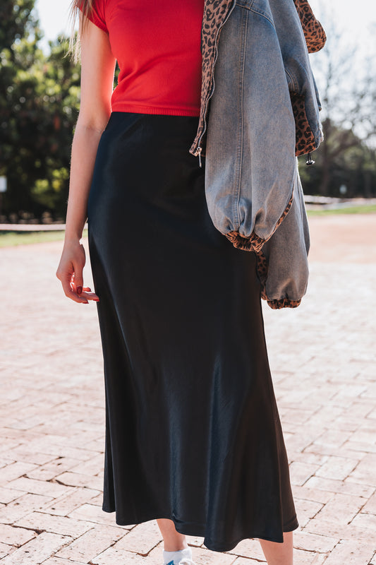 Silk Black Skirt