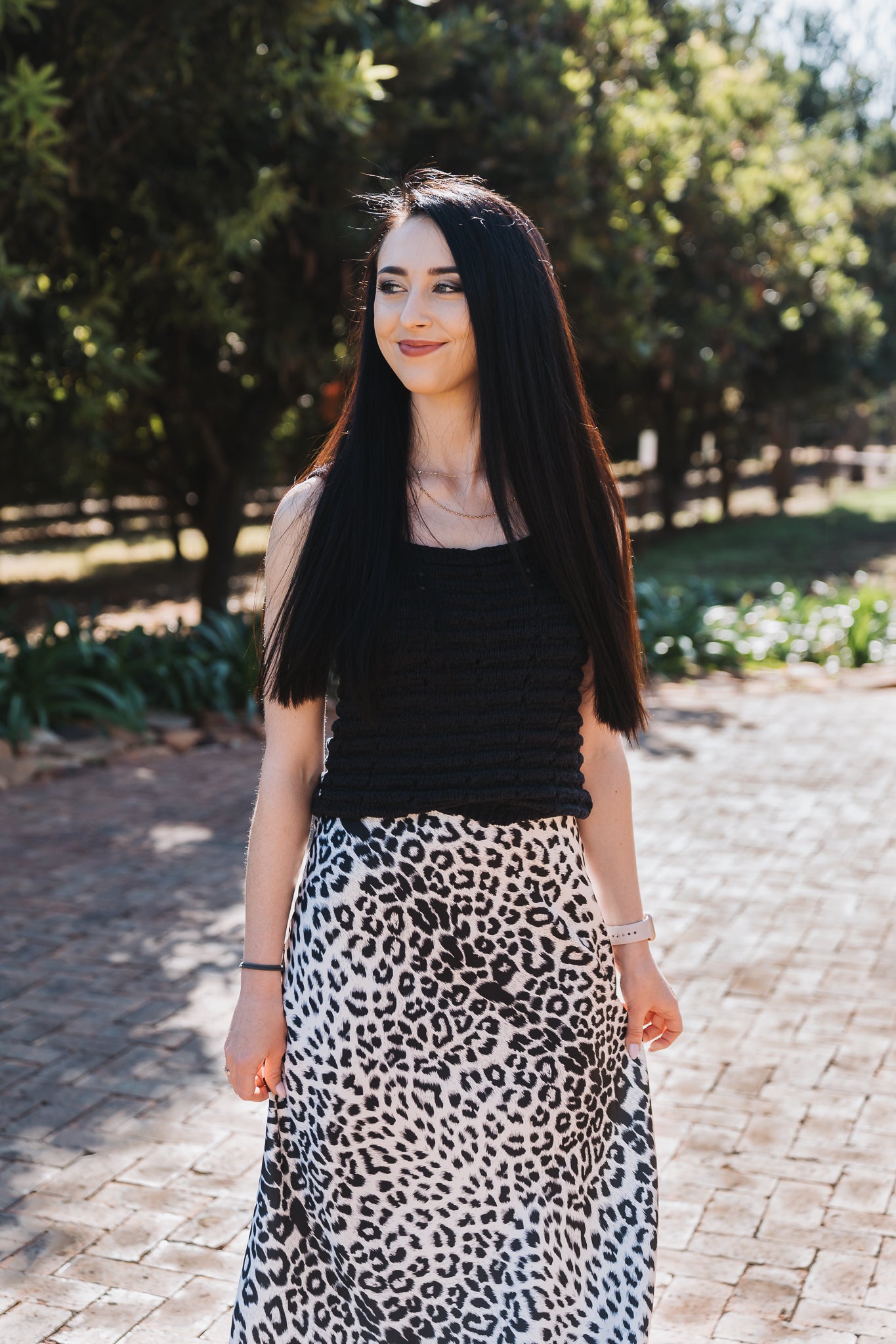 Leopard Skirt White