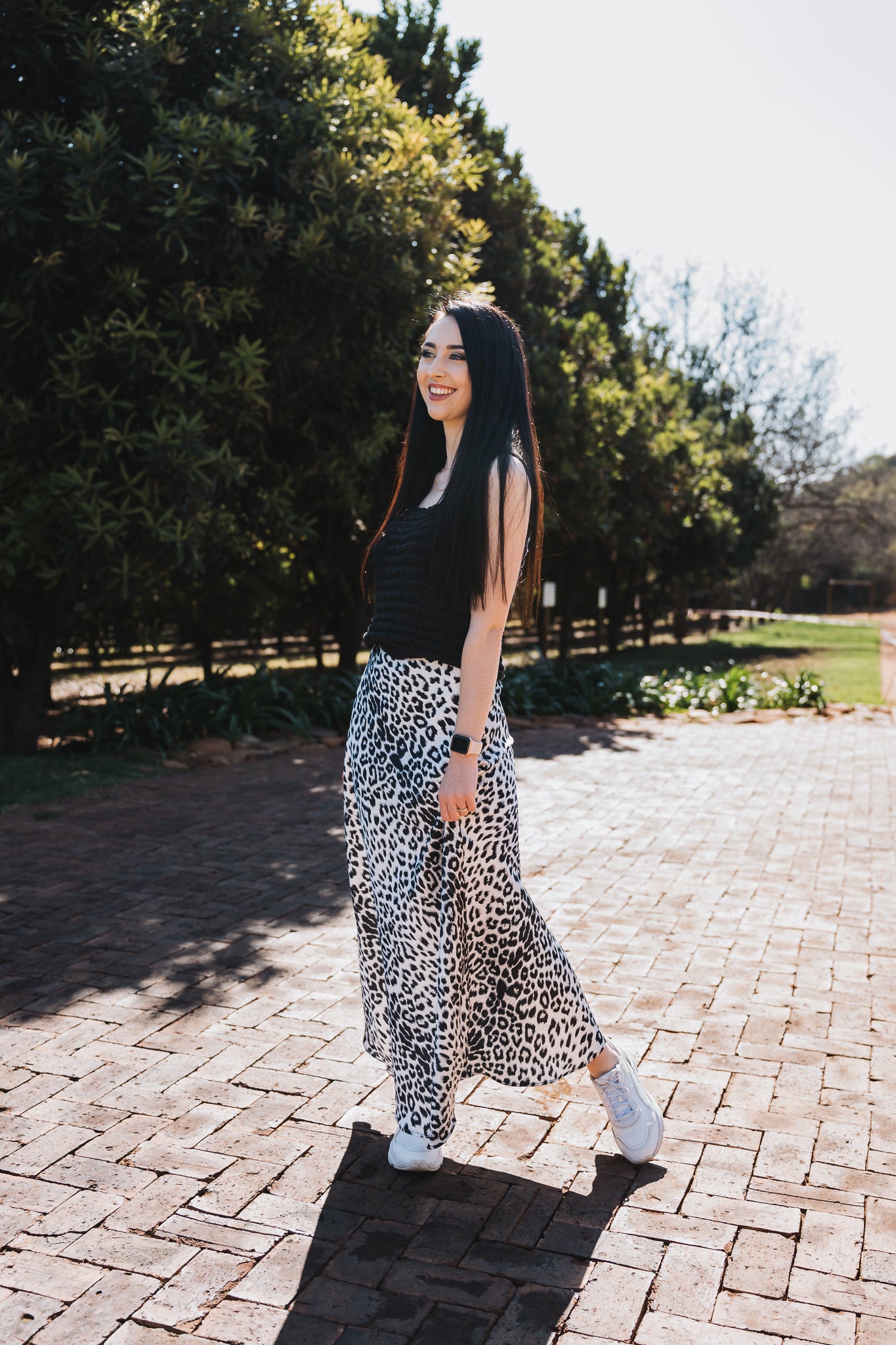 Leopard Skirt White