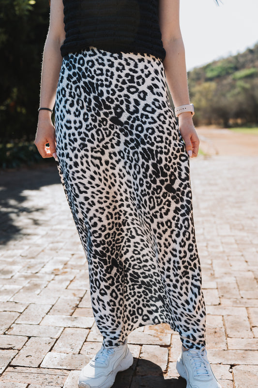 Leopard Skirt White