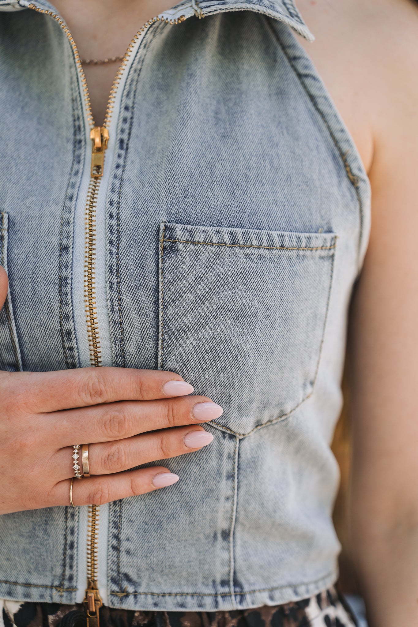 Halter Neck Denim Top