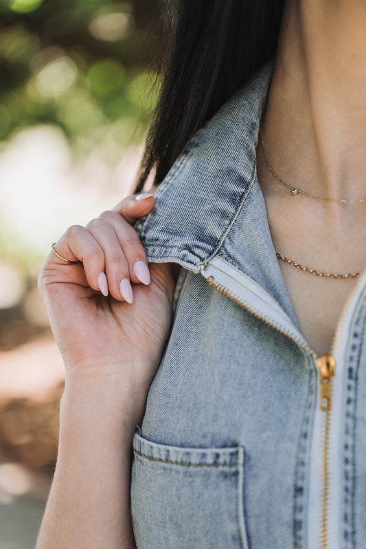 Halter Neck Denim Top