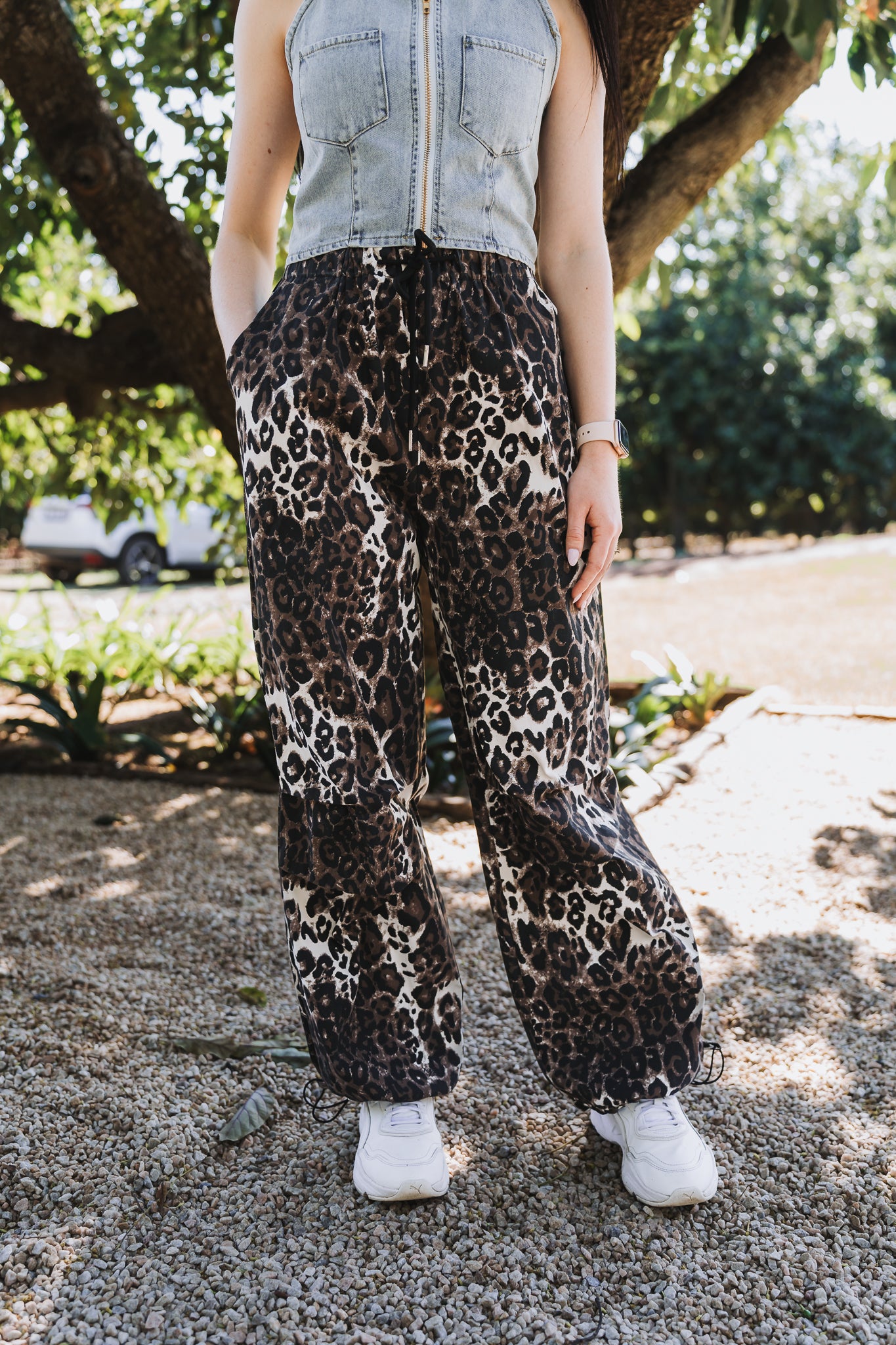 Cargo Pants Leopard Print Light