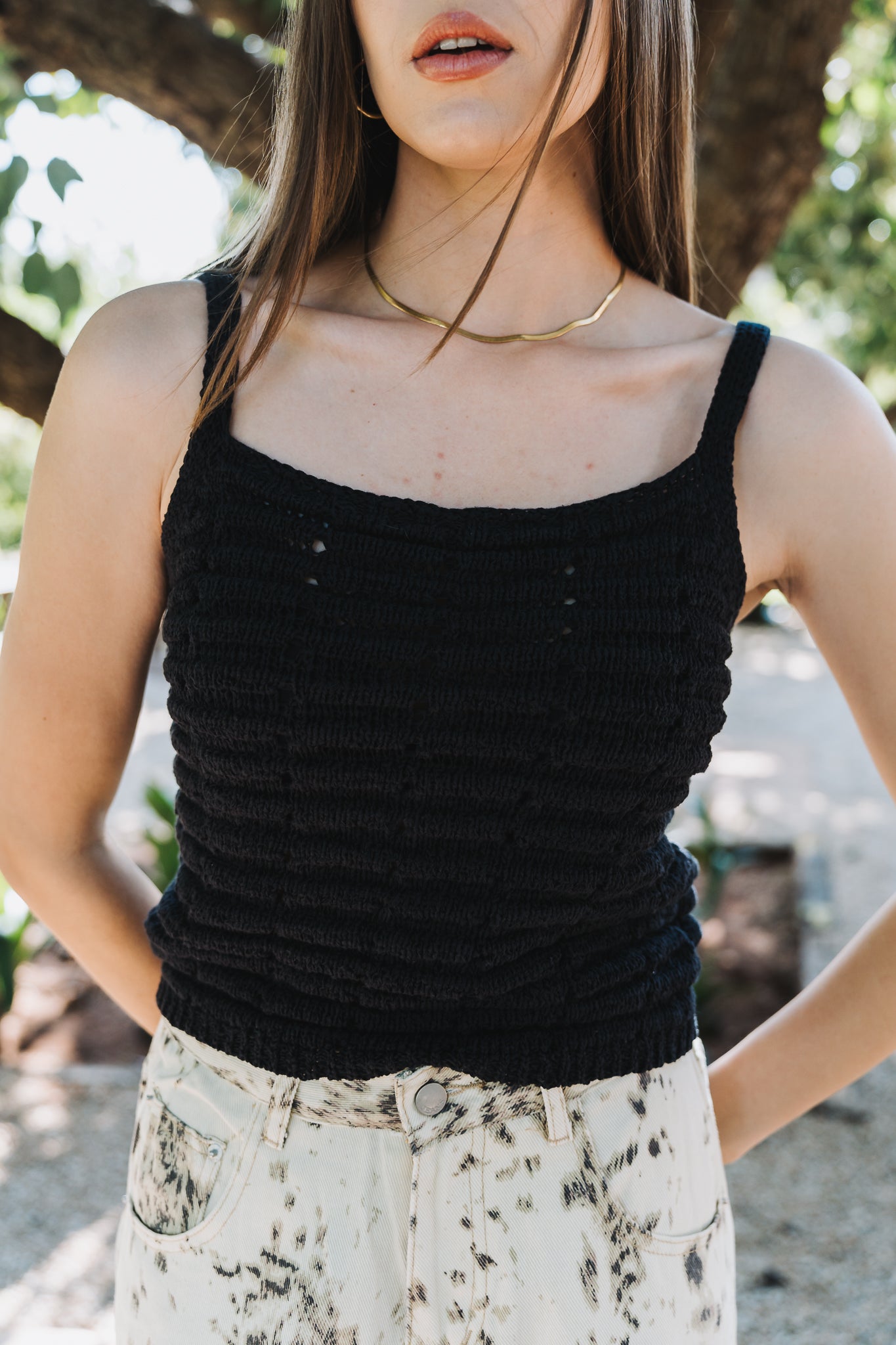 Bailee Crochet Top Black